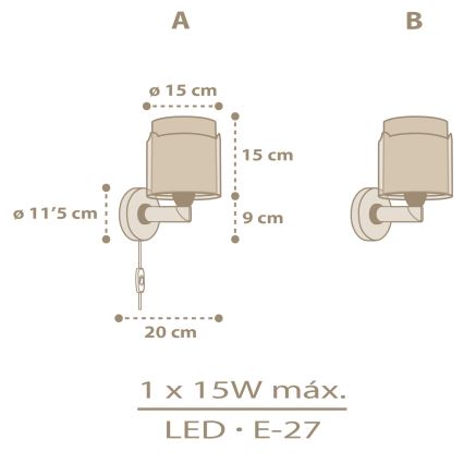 Dalber 76879 - Dječja zidna svjetiljka BABY CHICK 1xE27/15W/230V