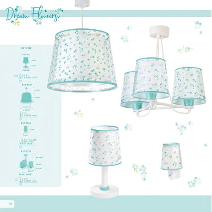 Dalber 81177H - Dječji luster DREAM FLOWERS 3xE27/60W/230V