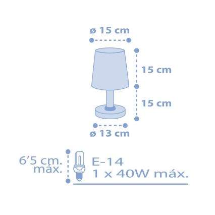 Dalber 82211T - Dječja lampica STAR LIGHT 1xE14/40W/230V plava