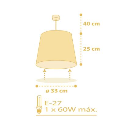 Dalber 82212A - Dječji luster STAR LIGHT 1xE27/60W/230V žuta