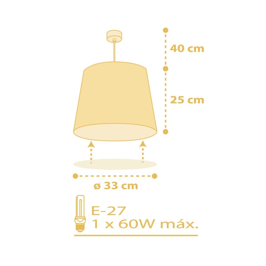 Dalber 82212A - Dječji luster STAR LIGHT 1xE27/60W/230V žuta