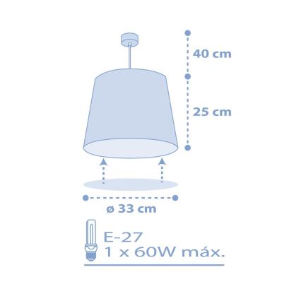 Dalber 82212T - Dječji luster STAR LIGHT 1xE27/60W/230V plava