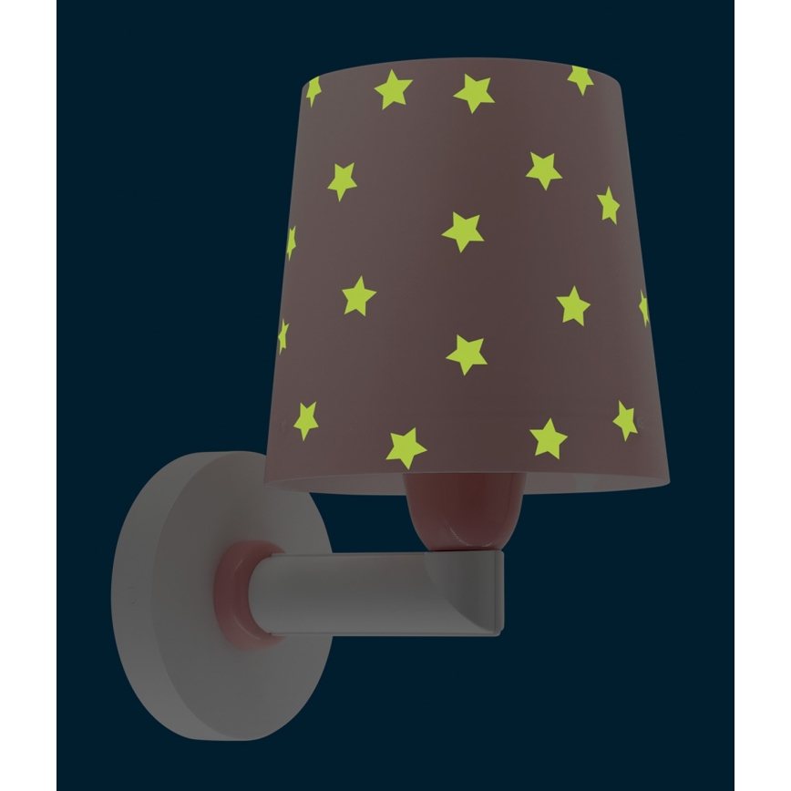 Dalber 82219S - Dječja zidna svjetiljka STAR LIGHT 1xE27/60W/230V ružičasta