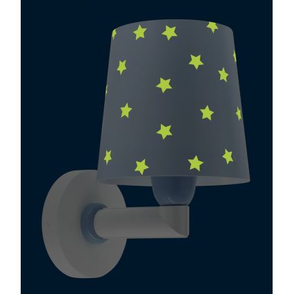 Dalber 82219T - Dječja zidna svjetiljka STAR LIGHT 1xE27/60W/230V plava