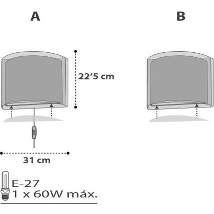 Dalber D-41418E - Dječja zidna svjetiljka CLOUDS 1xE27/60W/230V