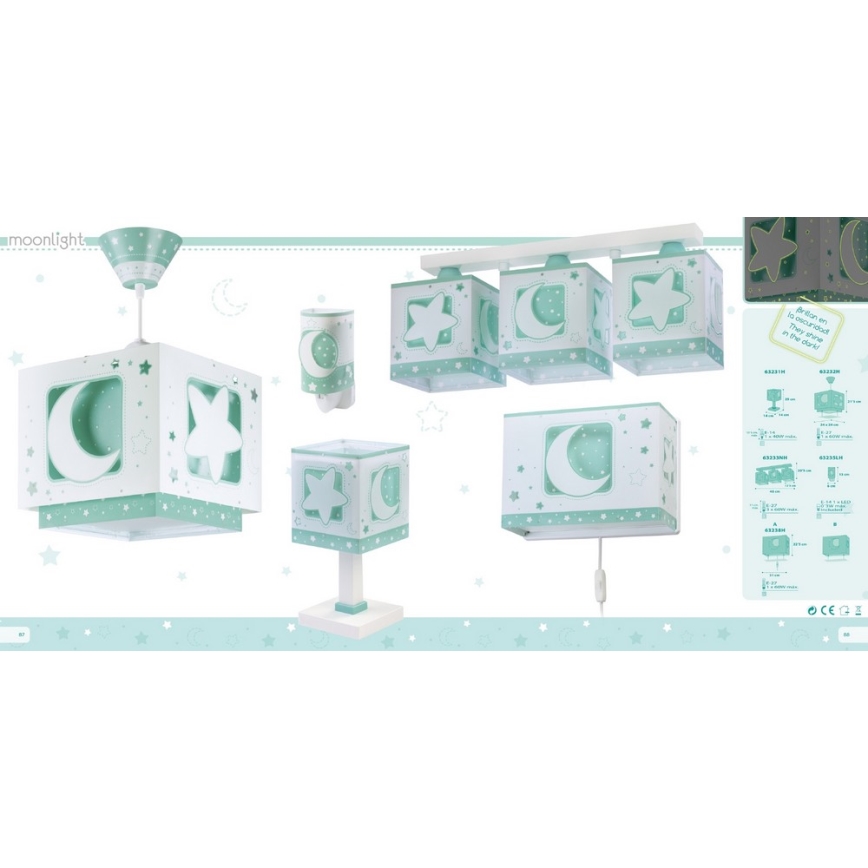 Dalber D-63238H - Dječja zidna svjetiljka MOONLIGHT 1xE27/60W/230V