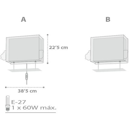 Dalber D-63538 - Dječja zidna svjetiljka TRAIN 1xE27/60W/230V