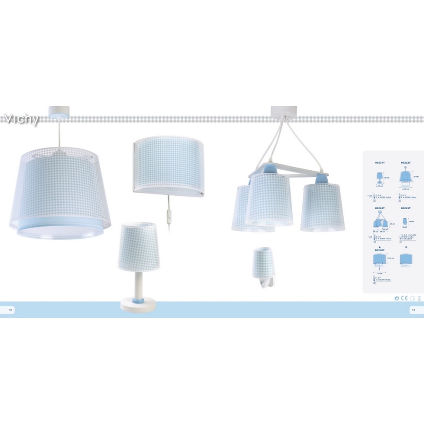 Dalber D-80228T - Dječja zidna svjetiljka VICHY 1xE27/60W/230V