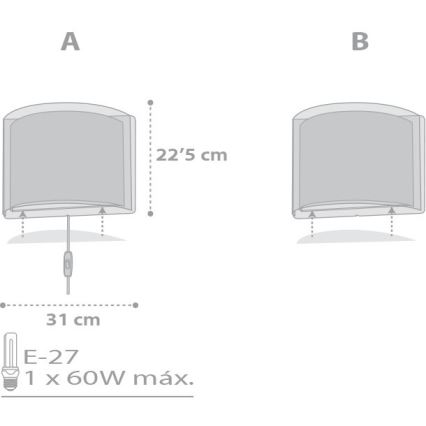 Dalber D-81218E - Dječja zidna svjetiljka STARS 1xE27/60W/230V