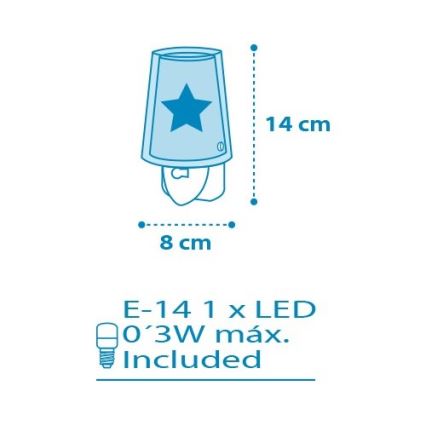 Dalber D-92193 - LED noćno svjetlo LIGHT FEELING 1xE14/0,3W/230V