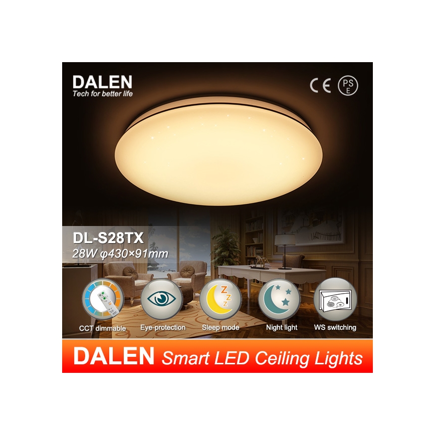 Dalen DL-S28TX - LED stropna svjetiljka za prigušivanje STAR SKY LED/28W/230V