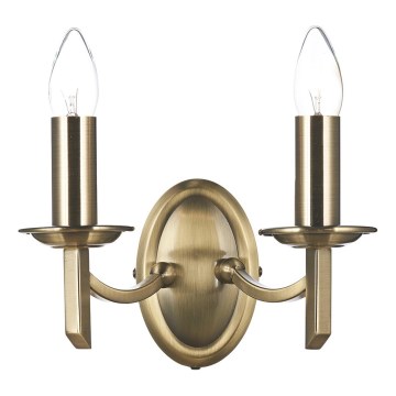 Där Lighting AMB0975 - Zidna svjetiljka AMBASSADOR 2xE14/40W/230V mesing