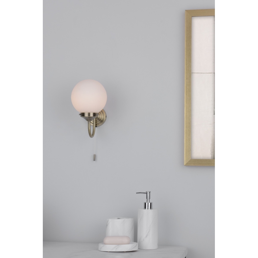 Där Lighting BAR0775 - Kupaonska zidna svjetiljka BARCLAY 1xE14/40W/230V IP44 mesing