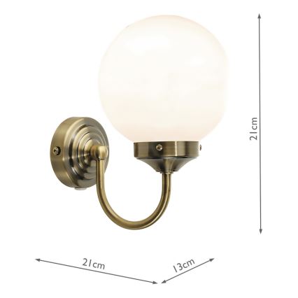 Där Lighting BAR0775 - Kupaonska zidna svjetiljka BARCLAY 1xE14/40W/230V IP44 mesing