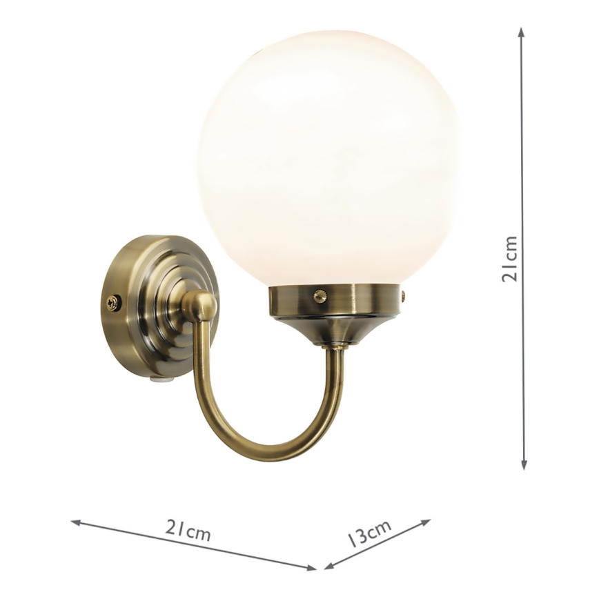 Där Lighting BAR0775 - Kupaonska zidna svjetiljka BARCLAY 1xE14/40W/230V IP44 mesing