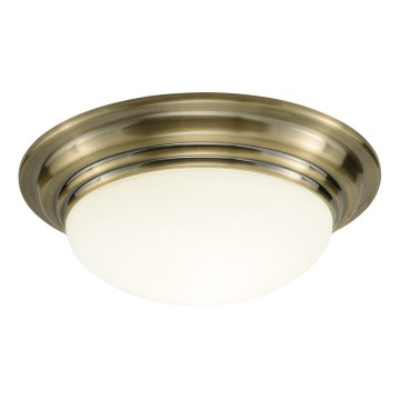 Där Lighting BAR5075 - Kupaonsko stropno svjetlo BARCLAY 1xE27/60W/230V Ø 38 cm mesing