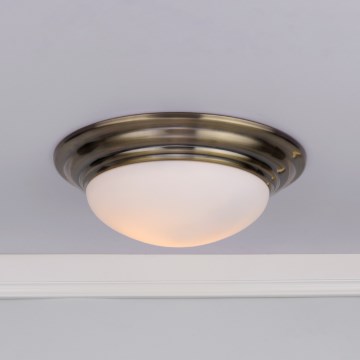Där Lighting BAR5275 - Stropna svjetiljka za kupaonicu BARCLAY, 1x E27/60W/230V, promjer 31 cm, mesing