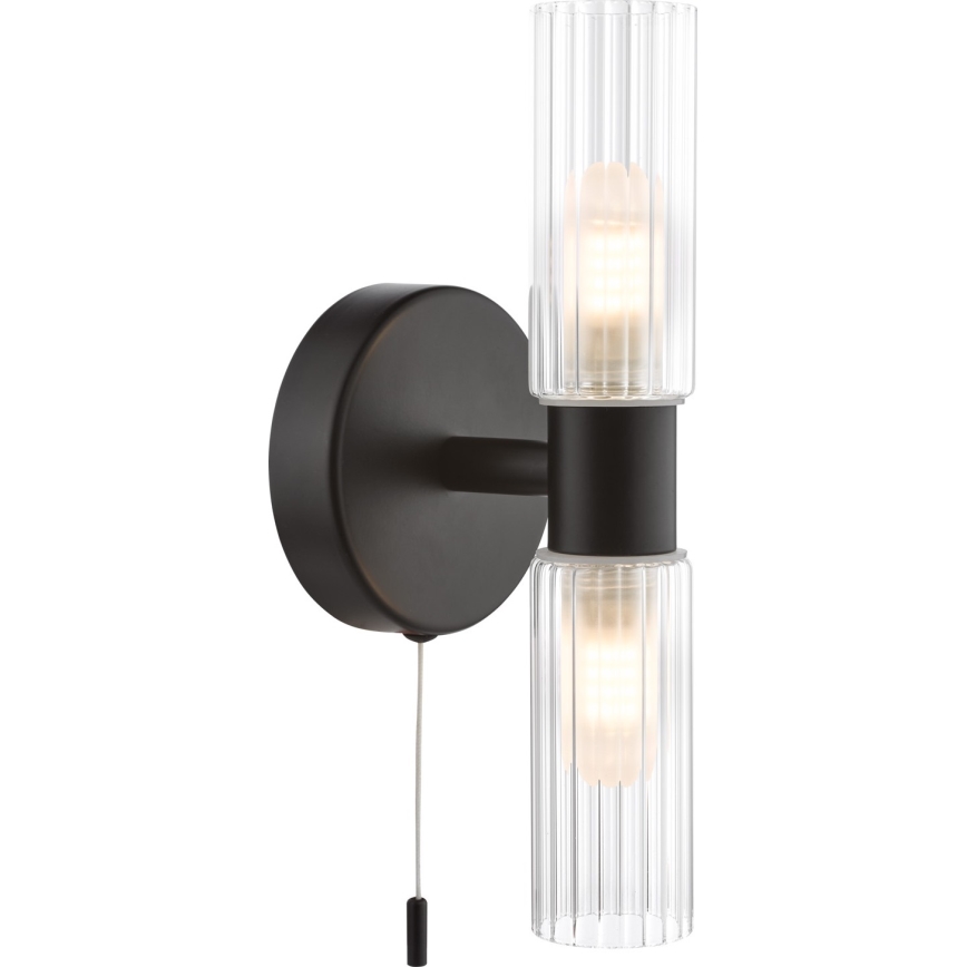 Där Lighting BOL0922 - Kupaonska zidna svjetiljka BOLTON 2xG9/5W/230V IP44 crna