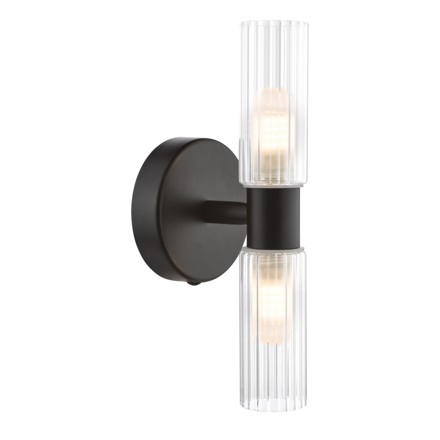 Där Lighting BOL0922 - Kupaonska zidna svjetiljka BOLTON 2xG9/5W/230V IP44 crna