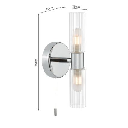 Där Lighting BOL0950 - Kupaonska zidna svjetiljka BOLTON 2xG9/5W/230V IP44 sjajni krom
