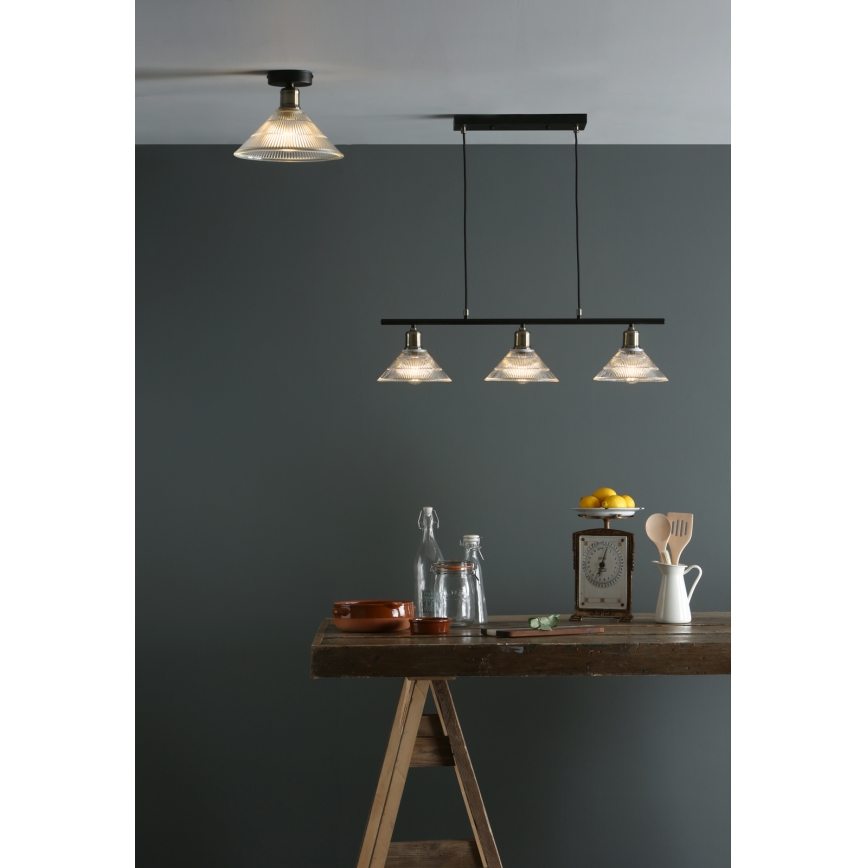 Där Lighting BOY0175 - Stropna svjetiljka BOYD 1xE27/60W/230V, promjer 25 cm, mesing/prozirno