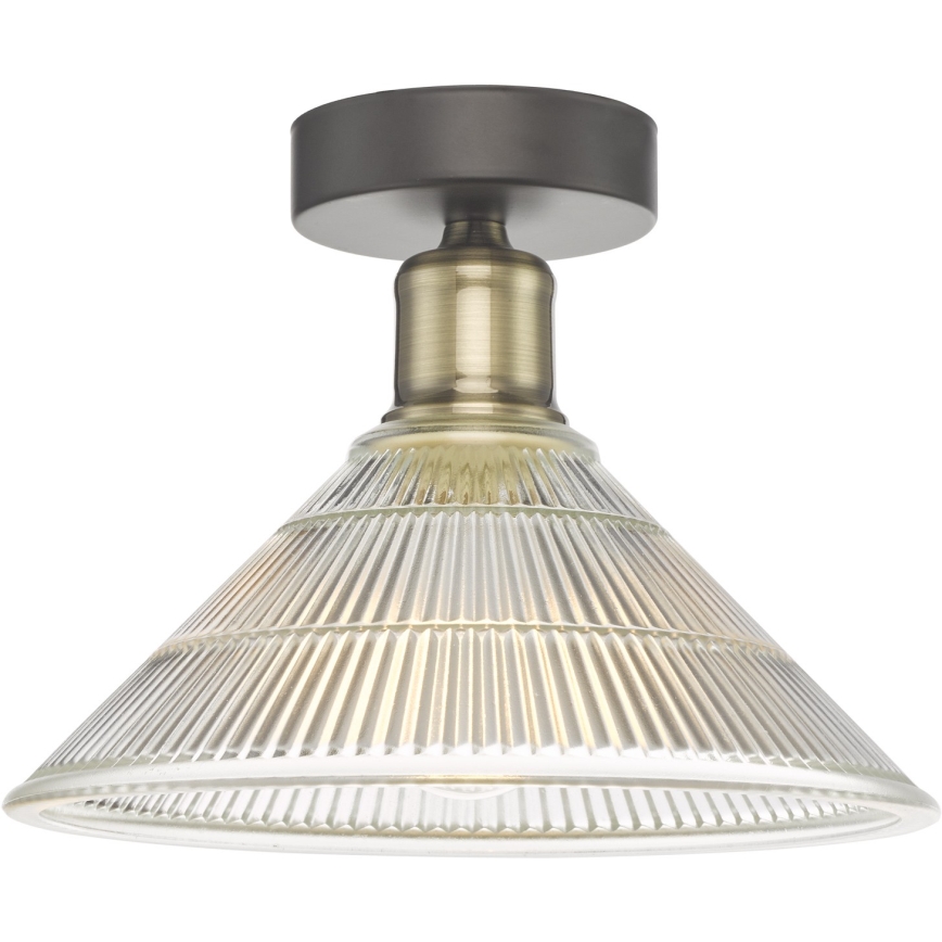 Där Lighting BOY0175 - Stropna svjetiljka BOYD 1xE27/60W/230V, promjer 25 cm, mesing/prozirno