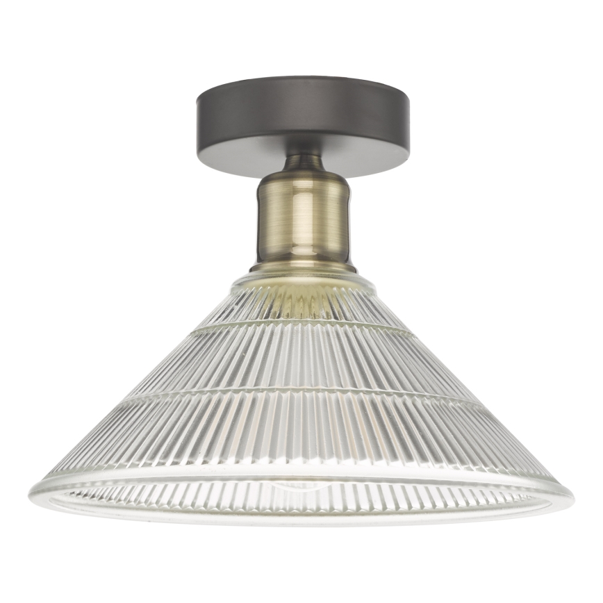 Där Lighting BOY0175 - Stropna svjetiljka BOYD 1xE27/60W/230V, promjer 25 cm, mesing/prozirno