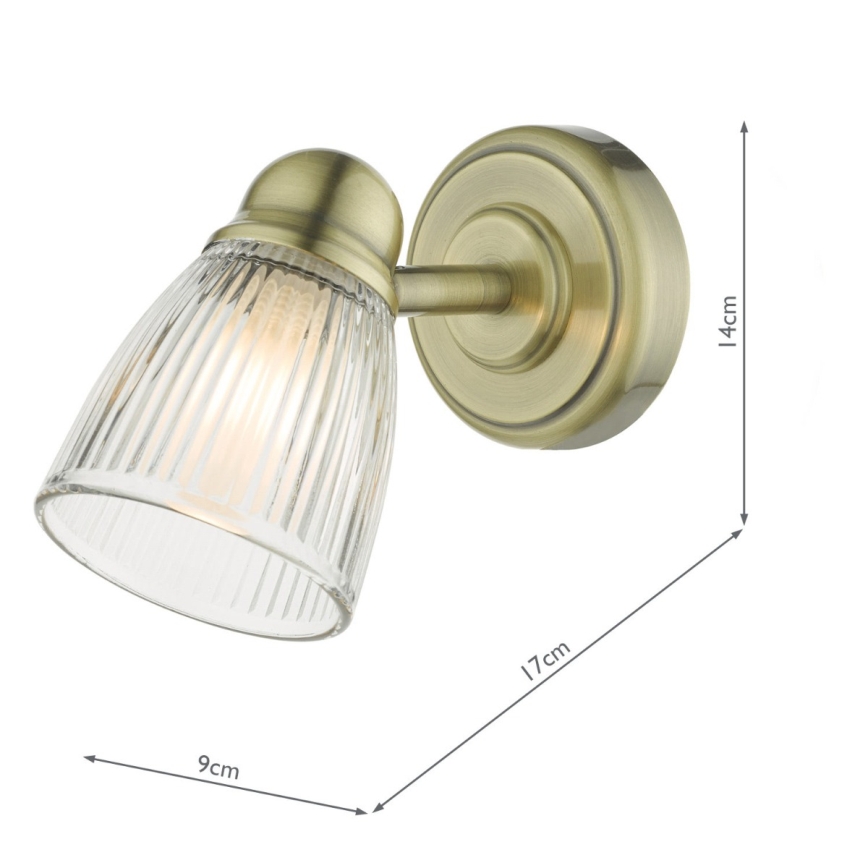 Där Lighting CED0775 - Kupaonska zidna svjetiljka CEDRIC 1xG9/25W/230V IP44 mesing