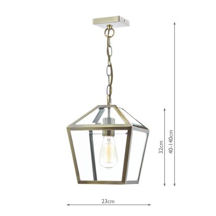Där Lighting CHU0175 - Luster s lancem CHURCHILL 1xE27/60W/230V mesing