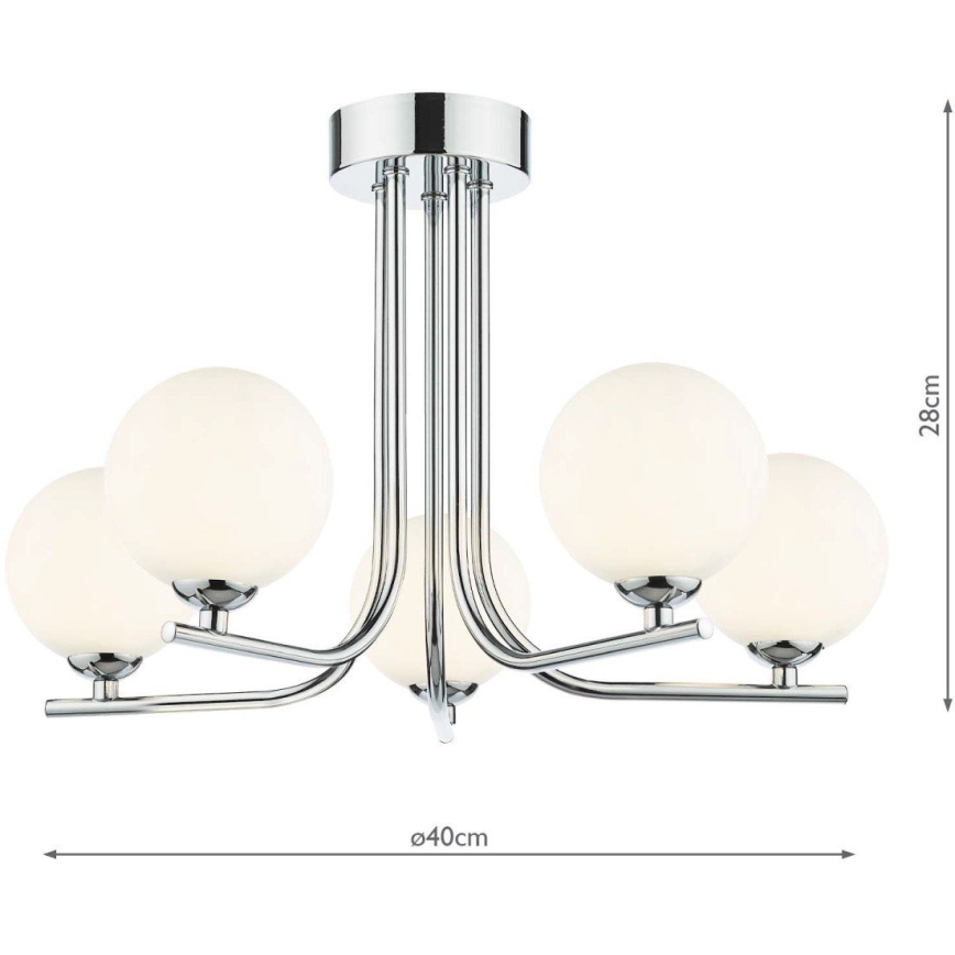 Där Lighting CRA5450-02 - Luster na šipci CRADLE 5xG9/25W/230V polirani krom
