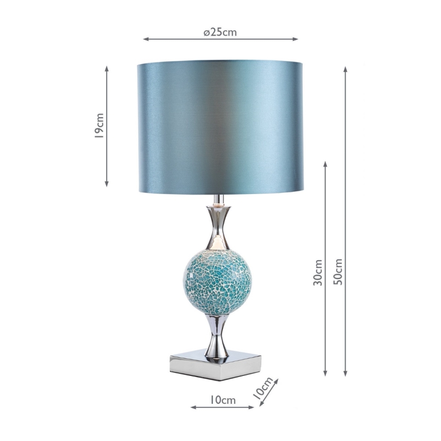 Där Lighting ELS4223 - Stolna lampa ELSA 1xE27/40W/230V plava/sjajni krom