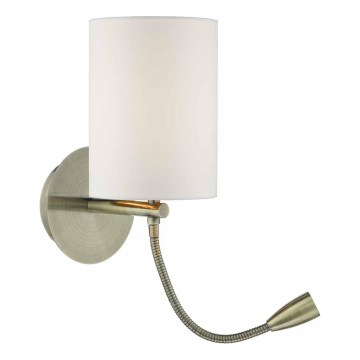 Där Lighting FET0775 - LED zidna svjetiljka FETA 1xE27/60W/230V + LED/1W mesing