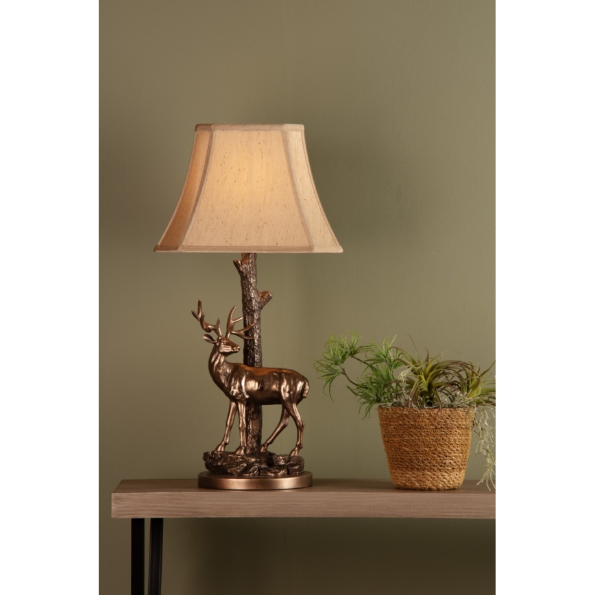 Där Lighting GUL5545-X - Stolna lampa GULLIVER 1xE27/60W/230V bež/brončana