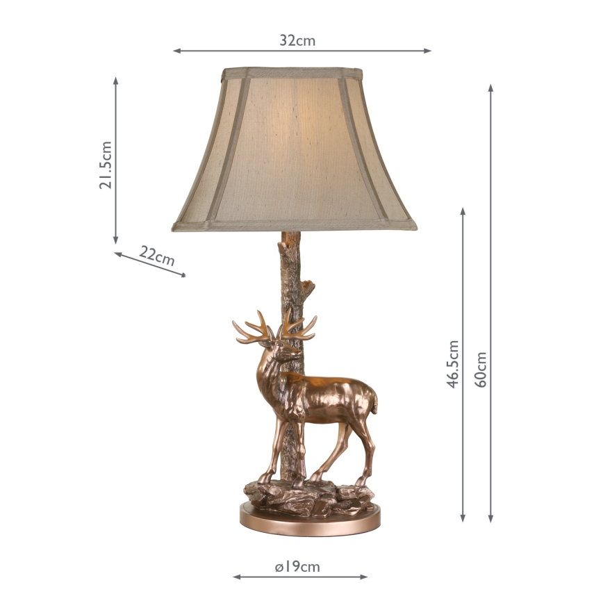 Där Lighting GUL5545-X - Stolna lampa GULLIVER 1xE27/60W/230V bež/brončana