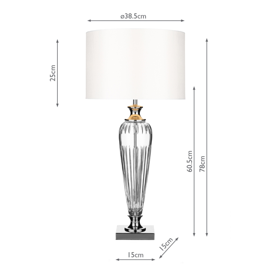 Där Lighting HIN4208 - Stolna lampa HINTON 1xE27/60W/230V bijela/sjajni krom