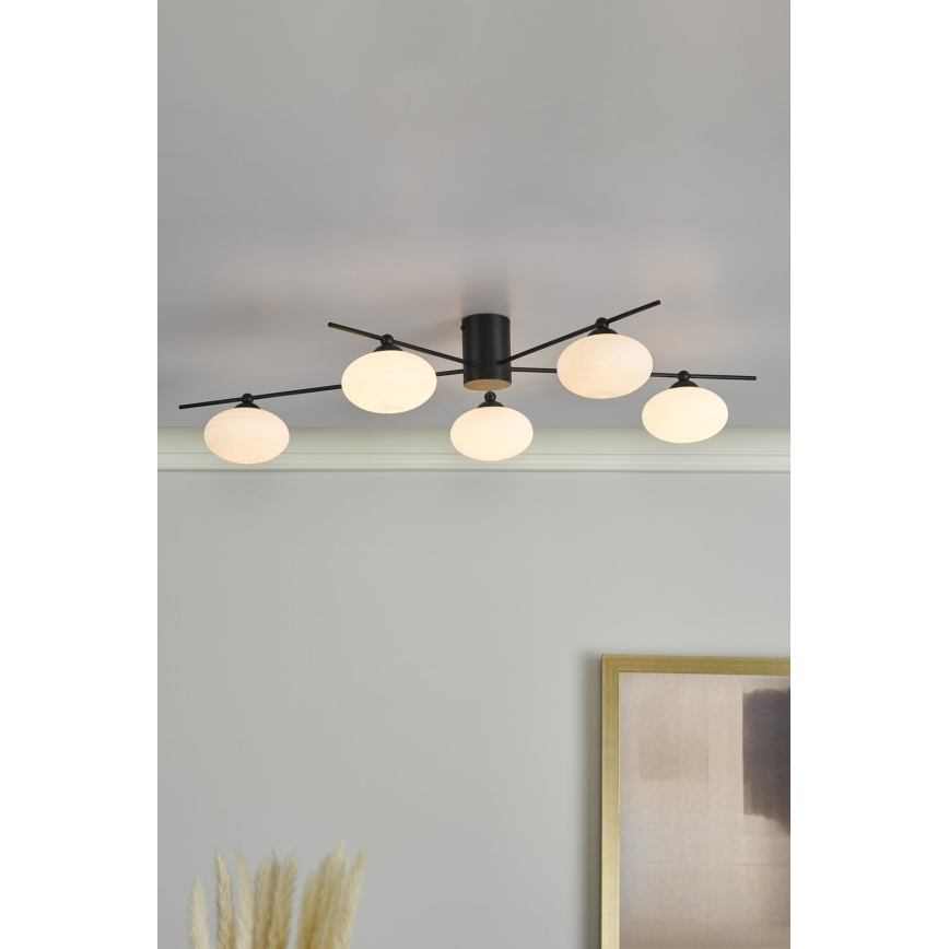 Där Lighting JAS5422 - Prislonjena stropna svjetiljka JASPER 5xG9/25W/230V crna