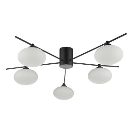 Där Lighting JAS5422 - Prislonjena stropna svjetiljka JASPER 5xG9/25W/230V crna