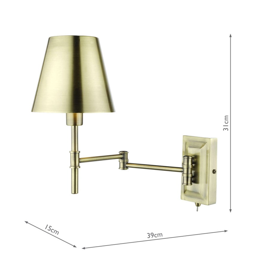 Där Lighting KEN0775 - Fleksibilna zidna svjetiljka KENSINGTON 1xE14/25W/230V mesing