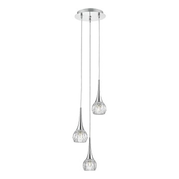 Där Lighting LYA0350 - Viseći luster na sajli LYALL 3xG9/40W/230V sjajni krom