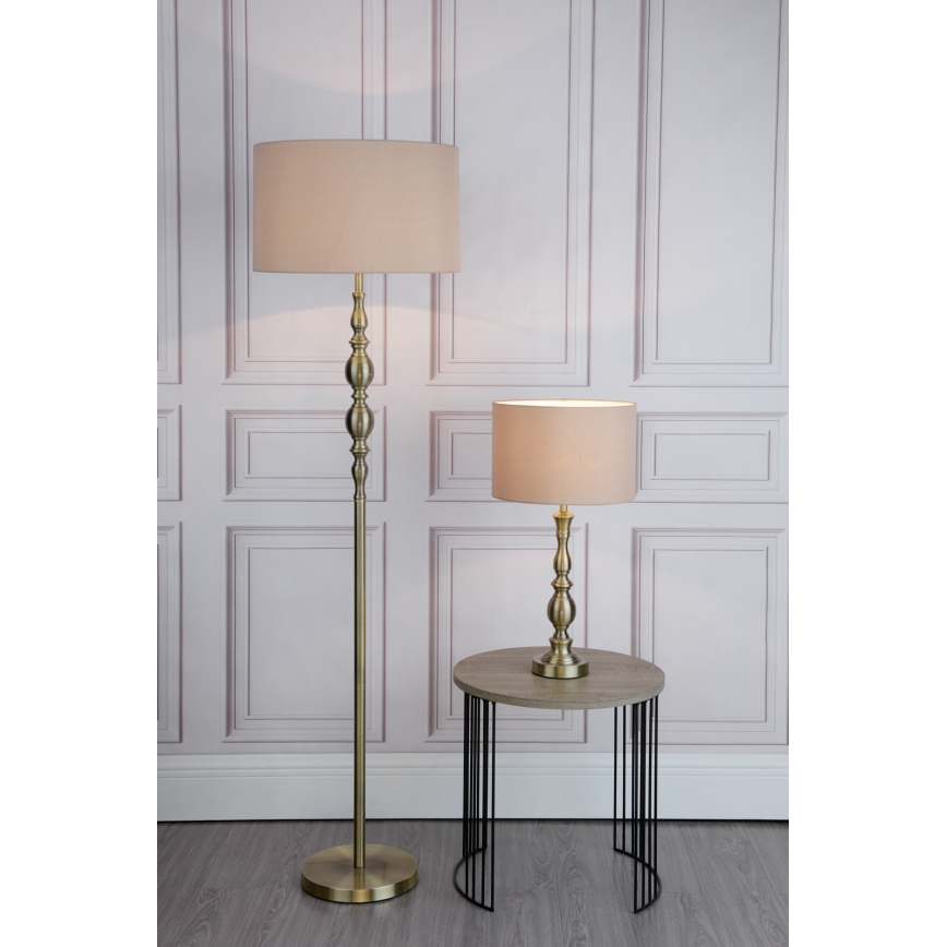 Där Lighting MAD4275 - Stolna lampa MADRID 1xE27/60W/230V smeđa/mesing
