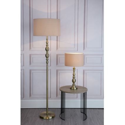 Där Lighting MAD4975 - Podna lampa MADRID 1xE27/60W/230V smeđa/mesing