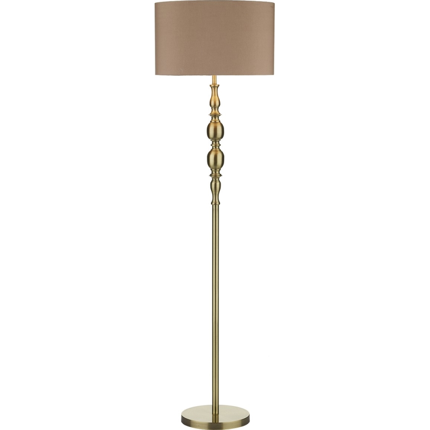 Där Lighting MAD4975 - Podna lampa MADRID 1xE27/60W/230V smeđa/mesing