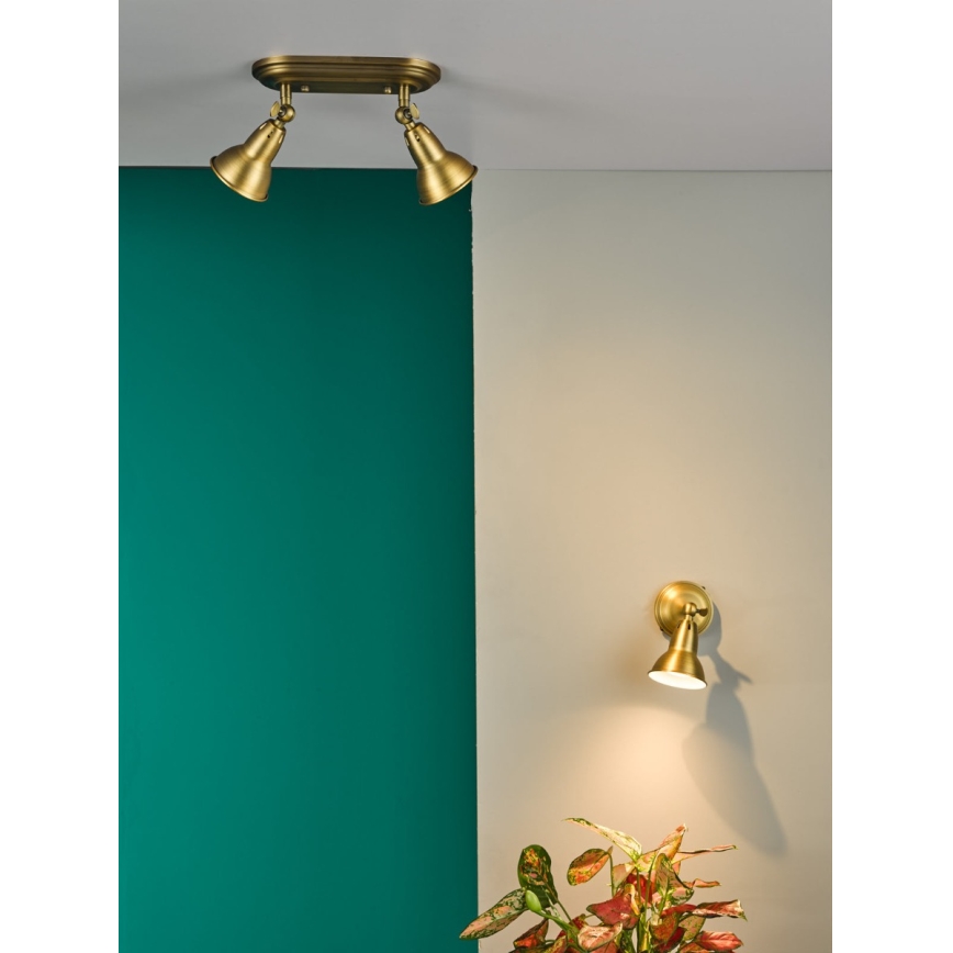 Där Lighting NAT0742 - Zidna reflektorska svjetiljka NATHANIEL 1xGU10/11W/230V mesing