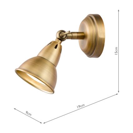 Där Lighting NAT0742 - Zidna reflektorska svjetiljka NATHANIEL 1xGU10/11W/230V mesing