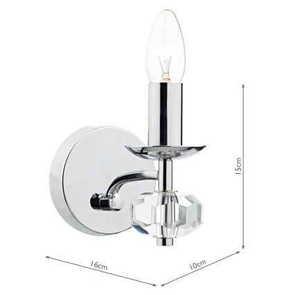 Där Lighting OLE0750 - Zidna svjetiljka OLEANA 1xE14/40W/230V sjajni krom