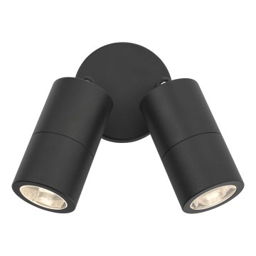 Där Lighting ORT0922 - LED vanjska zidna usmjerena svjetiljka ORTEGA 2x GU10/5W/230V IP65 crna