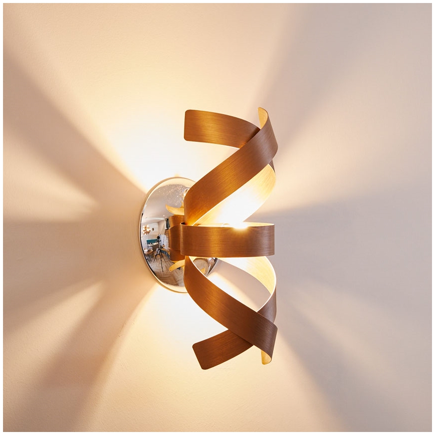Där Lighting RAW0764 - Zidna svjetiljka RAWLEY 1xG9/25W/230V bakrena