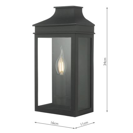 Där Lighting VAP5222 - Vanjska zidna svjetiljka VAPOUR 1xE14/60W/230V IP44 crna