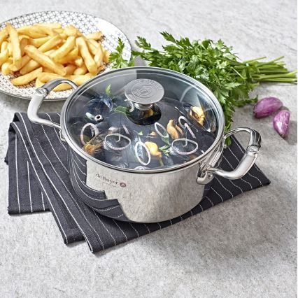 De Buyer 3427.28 - Lonac s poklopcem MILADY 28 cm, nehrđajući čelik