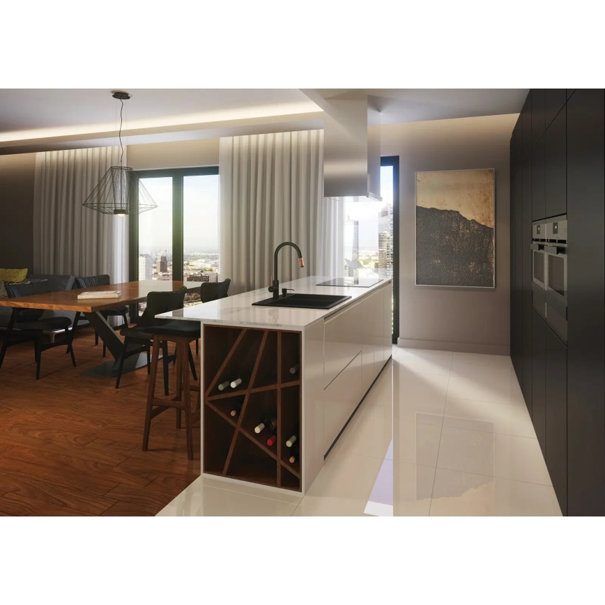 Deante BCA_B64M - Kuhinjska slavina ASTER, crna/mesing